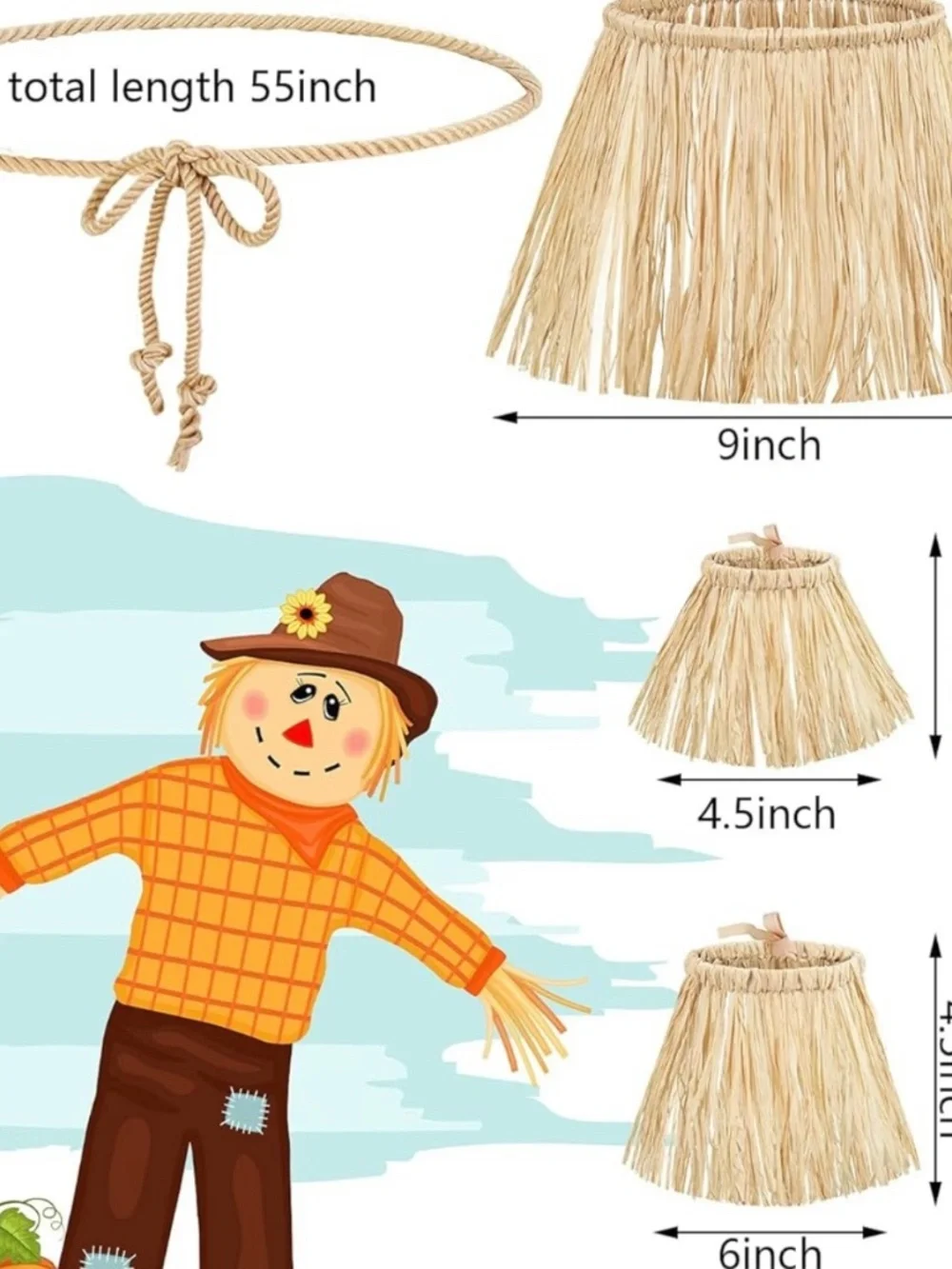 NWOT Kids Scarecrow Costume Accessory Set w/ Hat